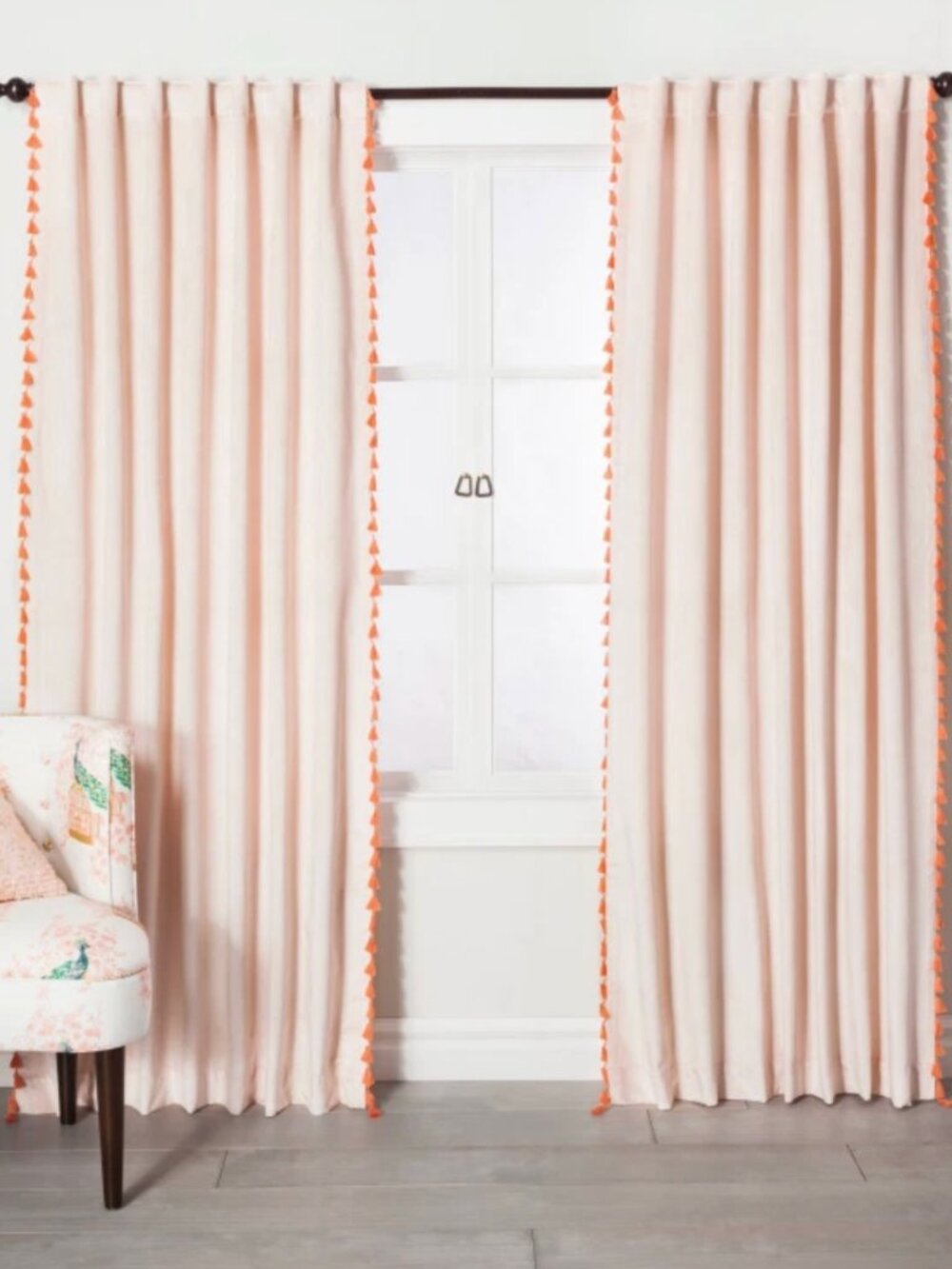 Opalhouse Velvet Curtain Panels Set Of 2 Blush Pink With Tassels 54"x108